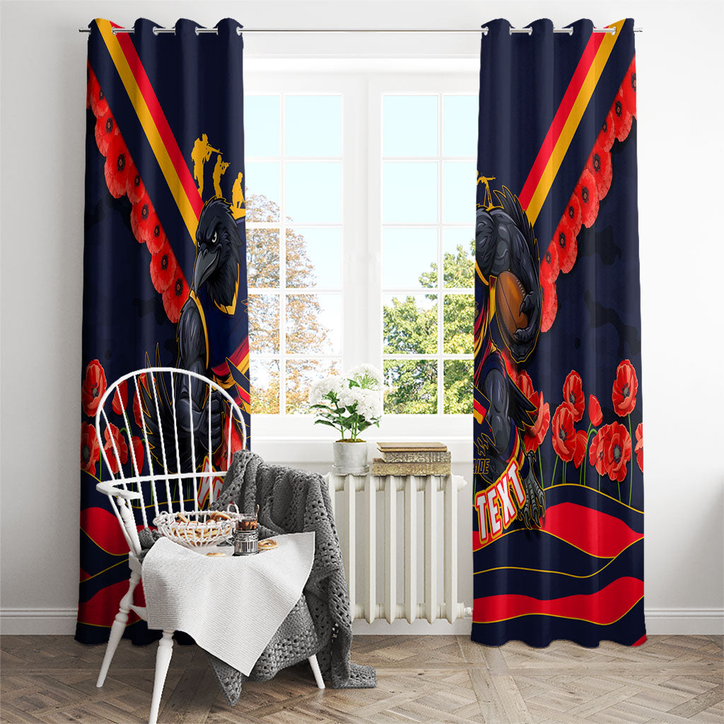 Personalised Adelaide Crows ANZAC Window Curtain Military Remembrance Australian Football Mascot Camouflage