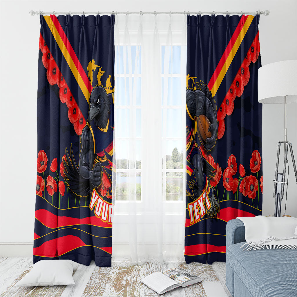 Personalised Adelaide Crows ANZAC Window Curtain Military Remembrance Australian Football Mascot Camouflage