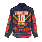 Personalised Adelaide Crows ANZAC Women Casual Shirt Military Remembrance Australian Football Mascot Camouflage