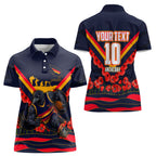 Personalised Adelaide Crows ANZAC Women Polo Shirt Military Remembrance Australian Football Mascot Camouflage
