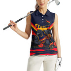 Personalised Adelaide Crows ANZAC Women Sleeveless Polo Shirt Military Remembrance Australian Football Mascot Camouflage