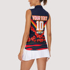 Personalised Adelaide Crows ANZAC Women Sleeveless Polo Shirt Military Remembrance Australian Football Mascot Camouflage