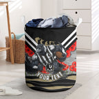 Personalised Collingwood Magpies ANZAC Laundry Basket Military Remembrance Australian Football Mascot Camouflage
