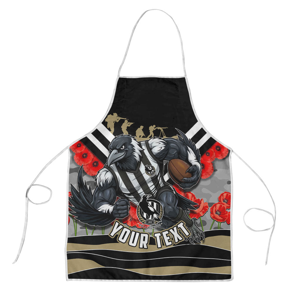 Personalised Collingwood Magpies ANZAC Apron Military Remembrance Australian Football Mascot Camouflage