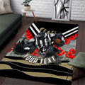 Personalised Collingwood Magpies ANZAC Area Rug Military Remembrance Australian Football Mascot Camouflage