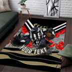Personalised Collingwood Magpies ANZAC Area Rug Military Remembrance Australian Football Mascot Camouflage