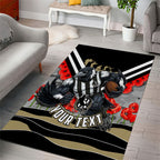 Personalised Collingwood Magpies ANZAC Area Rug Military Remembrance Australian Football Mascot Camouflage