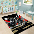 Personalised Collingwood Magpies ANZAC Area Rug Military Remembrance Australian Football Mascot Camouflage