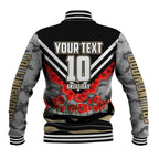 Personalised Collingwood Magpies ANZAC Baseball Jacket Military Remembrance Australian Football Mascot Camouflage