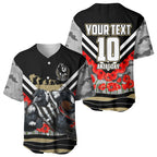 Personalised Collingwood Magpies ANZAC Baseball Jersey Military Remembrance Australian Football Mascot Camouflage