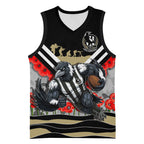 Personalised Collingwood Magpies ANZAC Basketball Jersey Military Remembrance Australian Football Mascot Camouflage