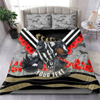 Personalised Collingwood Magpies ANZAC Bedding Set Military Remembrance Australian Football Mascot Camouflage