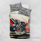 Personalised Collingwood Magpies ANZAC Bedding Set Military Remembrance Australian Football Mascot Camouflage
