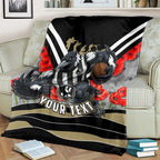 Personalised Collingwood Magpies ANZAC Blanket Military Remembrance Australian Football Mascot Camouflage
