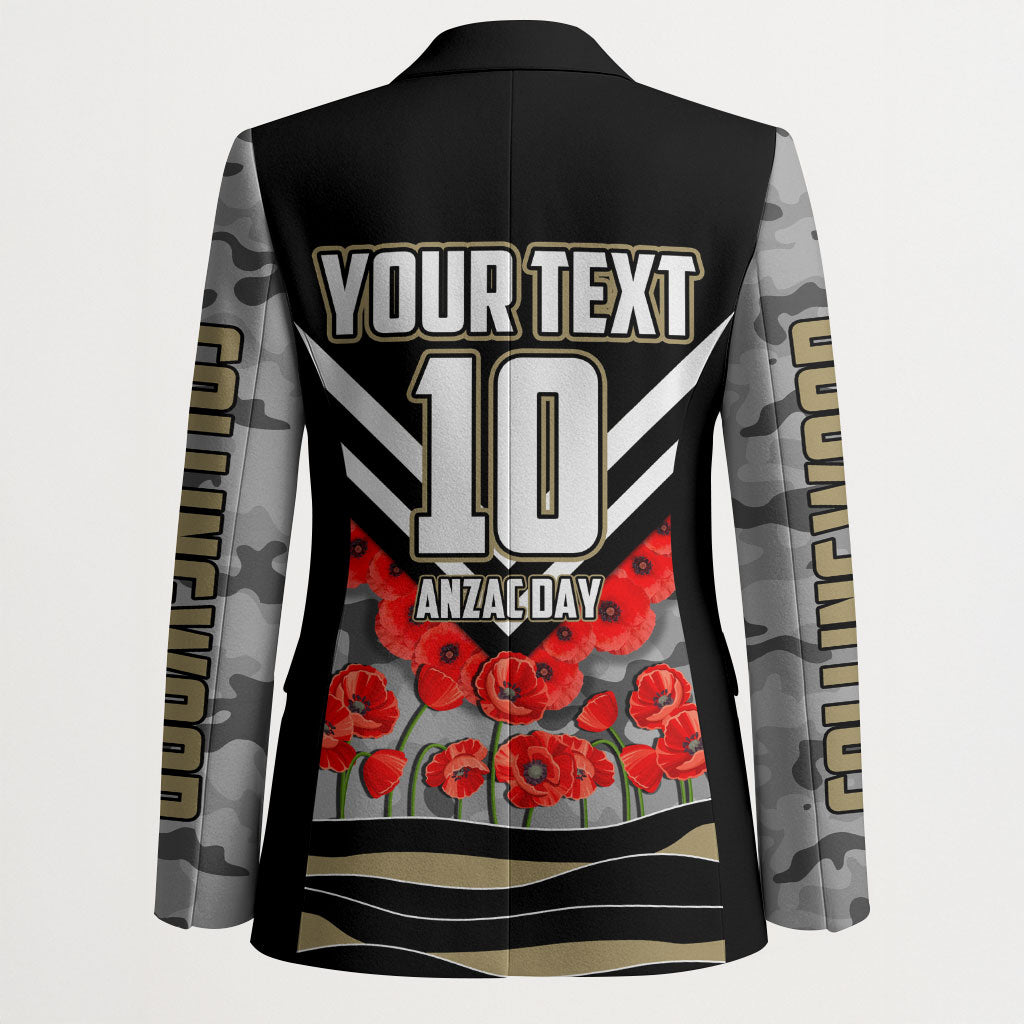 Personalised Collingwood Magpies ANZAC Blazer Military Remembrance Australian Football Mascot Camouflage