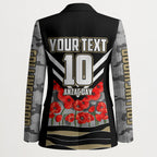 Personalised Collingwood Magpies ANZAC Blazer Military Remembrance Australian Football Mascot Camouflage