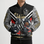 Personalised Collingwood Magpies ANZAC Bomber Puffer Jacket Military Remembrance Australian Football Mascot Camouflage