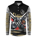 Personalised Collingwood Magpies ANZAC Button Sweatshirt Military Remembrance Australian Football Mascot Camouflage
