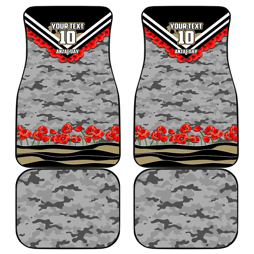 Personalised Collingwood Magpies ANZAC Car Mats Military Remembrance Australian Football Mascot Camouflage