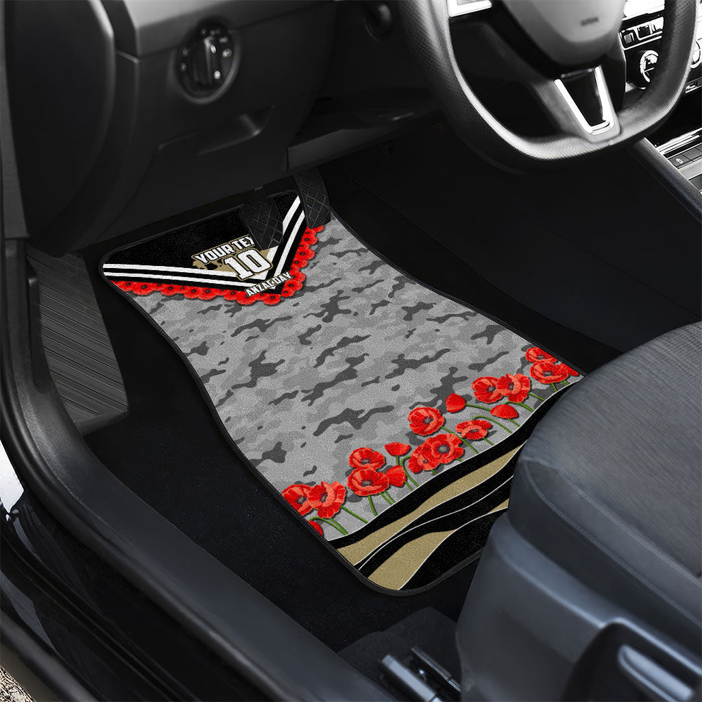 Personalised Collingwood Magpies ANZAC Car Mats Military Remembrance Australian Football Mascot Camouflage