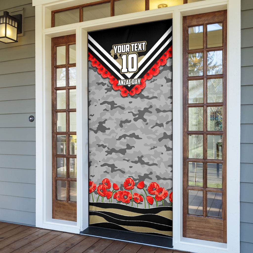 Personalised Collingwood Magpies ANZAC Door Cover Military Remembrance Australian Football Mascot Camouflage