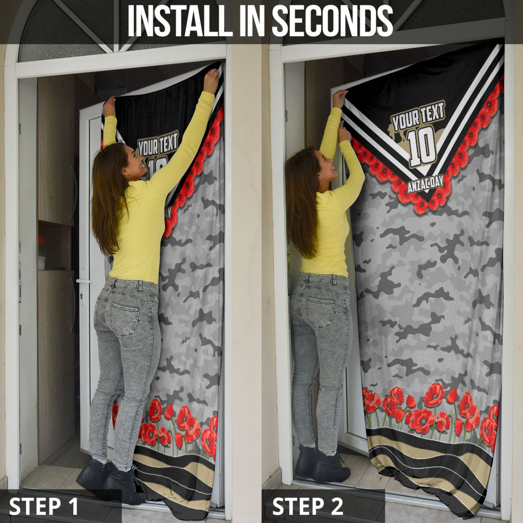Personalised Collingwood Magpies ANZAC Door Cover Military Remembrance Australian Football Mascot Camouflage