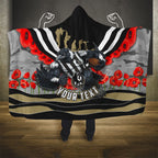 Personalised Collingwood Magpies ANZAC Hooded Blanket Military Remembrance Australian Football Mascot Camouflage