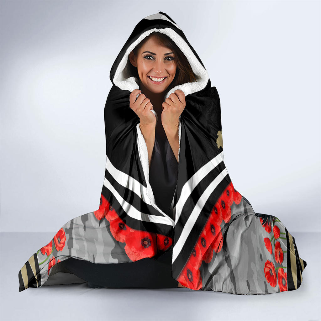 Personalised Collingwood Magpies ANZAC Hooded Blanket Military Remembrance Australian Football Mascot Camouflage