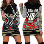 Personalised Collingwood Magpies ANZAC Hoodie Dress Military Remembrance Australian Football Mascot Camouflage
