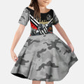 Personalised Collingwood Magpies ANZAC Kid Short Sleeve Dress Military Remembrance Australian Football Mascot Camouflage