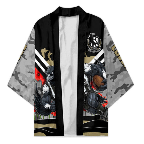 Personalised Collingwood Magpies ANZAC Kimono Military Remembrance Australian Football Mascot Camouflage