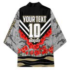 Personalised Collingwood Magpies ANZAC Kimono Military Remembrance Australian Football Mascot Camouflage