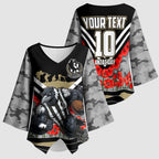 Personalised Collingwood Magpies ANZAC Kimono Sleeve Blouse Military Remembrance Australian Football Mascot Camouflage