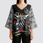 Personalised Collingwood Magpies ANZAC Kimono Sleeve Blouse Military Remembrance Australian Football Mascot Camouflage