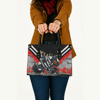 Personalised Collingwood Magpies ANZAC Leather Bag Military Remembrance Australian Football Mascot Camouflage
