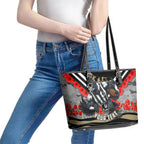 Personalised Collingwood Magpies ANZAC Leather Tote Bag Military Remembrance Australian Football Mascot Camouflage
