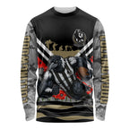 Personalised Collingwood Magpies ANZAC Long Sleeve Shirt Military Remembrance Australian Football Mascot Camouflage