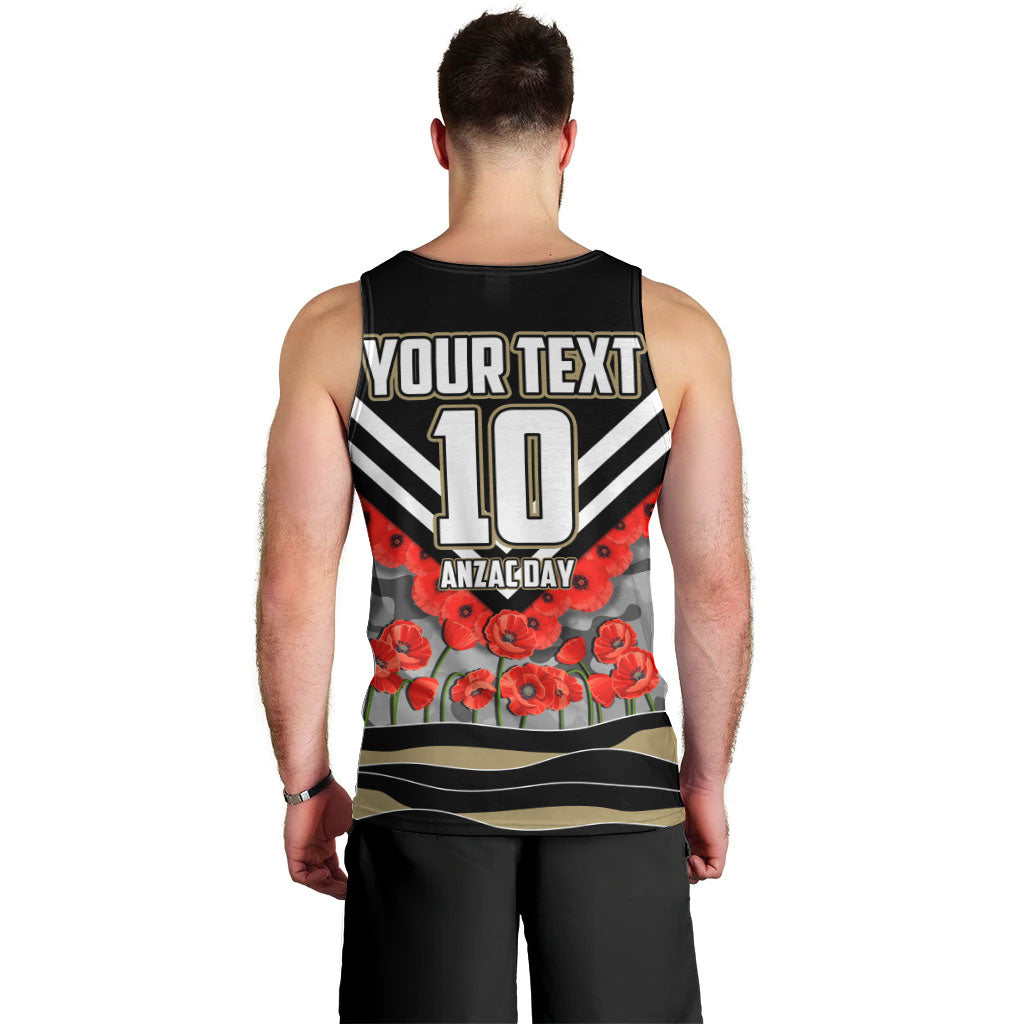 Personalised Collingwood Magpies ANZAC Men Tank Top Military Remembrance Australian Football Mascot Camouflage