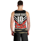 Personalised Collingwood Magpies ANZAC Men Tank Top Military Remembrance Australian Football Mascot Camouflage