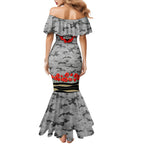 Personalised Collingwood Magpies ANZAC Mermaid Dress Military Remembrance Australian Football Mascot Camouflage