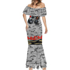 Personalised Collingwood Magpies ANZAC Mermaid Dress Military Remembrance Australian Football Mascot Camouflage