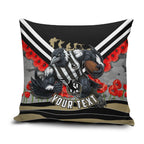 Personalised Collingwood Magpies ANZAC Pillow Cover Military Remembrance Australian Football Mascot Camouflage