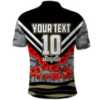 Personalised Collingwood Magpies ANZAC Polo Shirt Military Remembrance Australian Football Mascot Camouflage