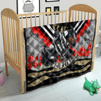 Personalised Collingwood Magpies ANZAC Quilt Military Remembrance Australian Football Mascot Camouflage