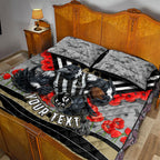 Personalised Collingwood Magpies ANZAC Quilt Bed Set Military Remembrance Australian Football Mascot Camouflage