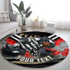 Personalised Collingwood Magpies ANZAC Round Carpet Military Remembrance Australian Football Mascot Camouflage