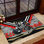 Personalised Collingwood Magpies ANZAC Rubber Doormat Military Remembrance Australian Football Mascot Camouflage