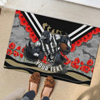 Personalised Collingwood Magpies ANZAC Rubber Doormat Military Remembrance Australian Football Mascot Camouflage