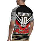 Personalised Collingwood Magpies ANZAC Rugby Jersey Military Remembrance Australian Football Mascot Camouflage