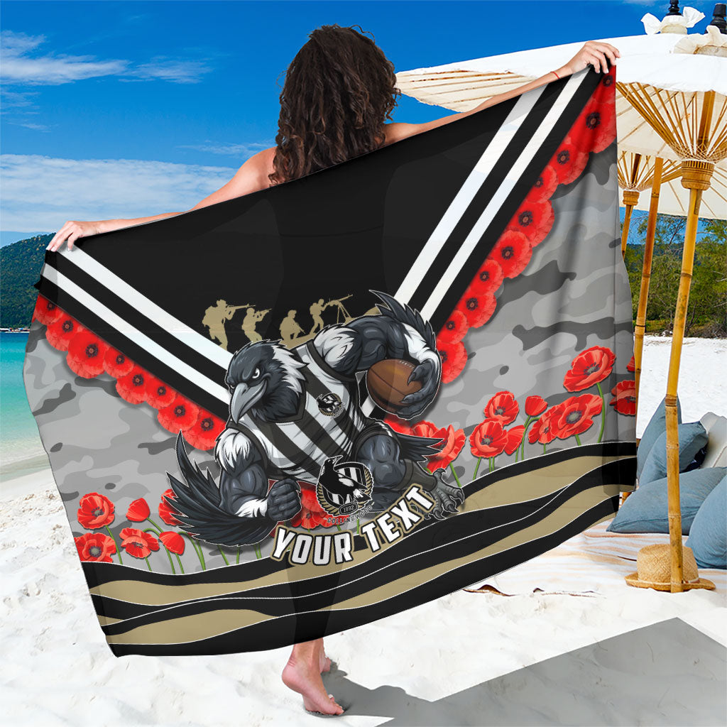Personalised Collingwood Magpies ANZAC Sarong Military Remembrance Australian Football Mascot Camouflage